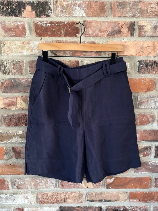 Soft Surroundings Pants - Soft Surroundings Navy Blue Belted Shorts, S